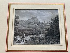 Steel engraving general view Wichsenstein Franconian Switzerland Gößweinstein S3_6