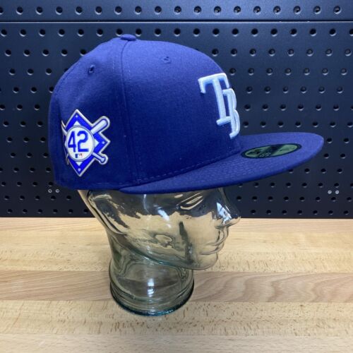 New Era Tampa Bay Rays Jackie Robinson 42 Patch 59Fifty On-Field Hat Cap 7 1/2