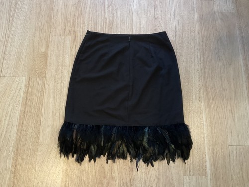 Nicole Miller Skirt Black Feather Women’s size 10 - Picture 7 of 10
