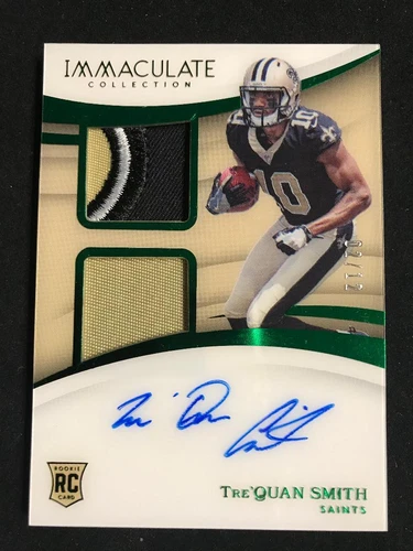 2018 IMMACULATE TRE'QUAN SMITH FOTL Rookie Patch Auto EMERALD 02/12 Dual RPA