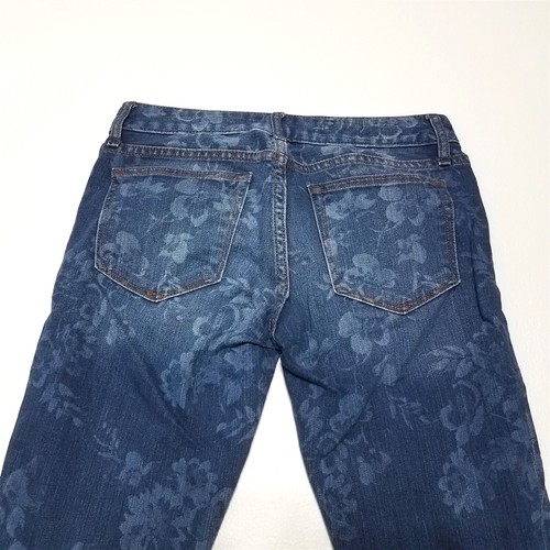 Gap 1969 Damen Jeans blau Always Skinny Hose Blumenmuster Print Größe 25 - Bild 8 von 12