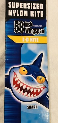 New 58  Wingspan 3D Shark Supersized Nylon Kite Triwinder X Kites Brainstorm