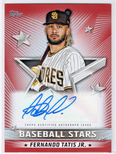 2022 Topps Baseball Stars Autographs Red #BSAFT Fernando Tatis Jr. Padres 02/25
