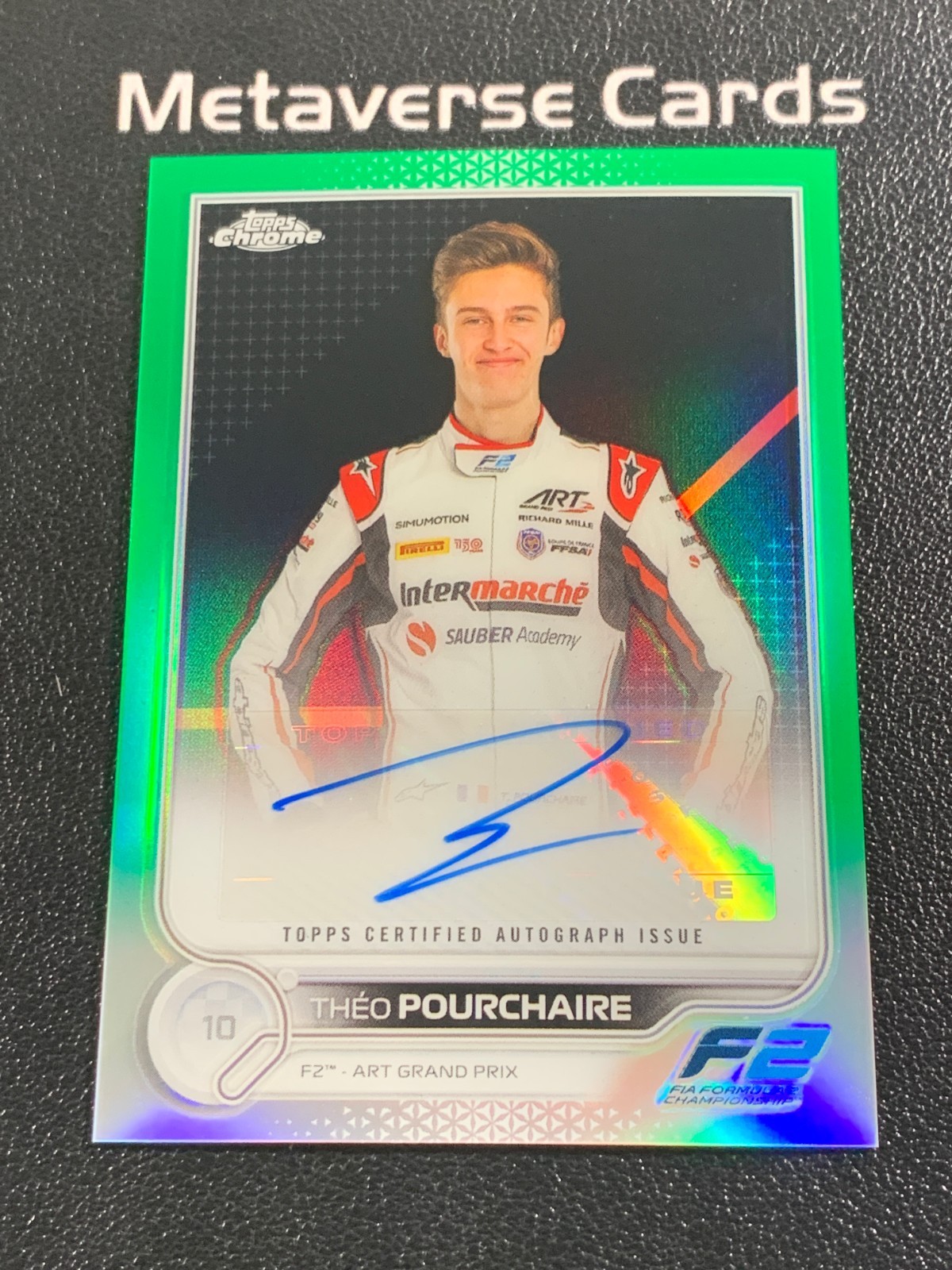 2022 Topps Chrome Formula 1 F2 Theo Pourchaire Auto Green 35/99 #CAC-TP