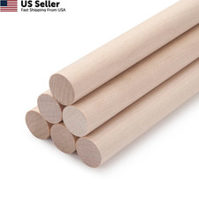 3/4 x 12 Wooden Dowels 3/4" 12"-6PCS, Pack of 6 -3/4" 12"
