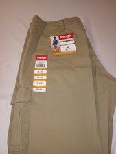 Men's Wrangler Relaxed Fit Cargo Pants w Stretch Tech Pocket Barley CHOOSE SIZE