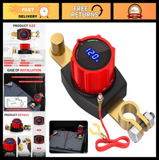 12V-48V Battery Disconnect Switch with LED Voltmeter, DC 5-60V Cut Off for Marin