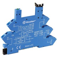 Finder - Relaissockel Fassung M.Zugfederklemme 93.51.7.024 12VDC Blau