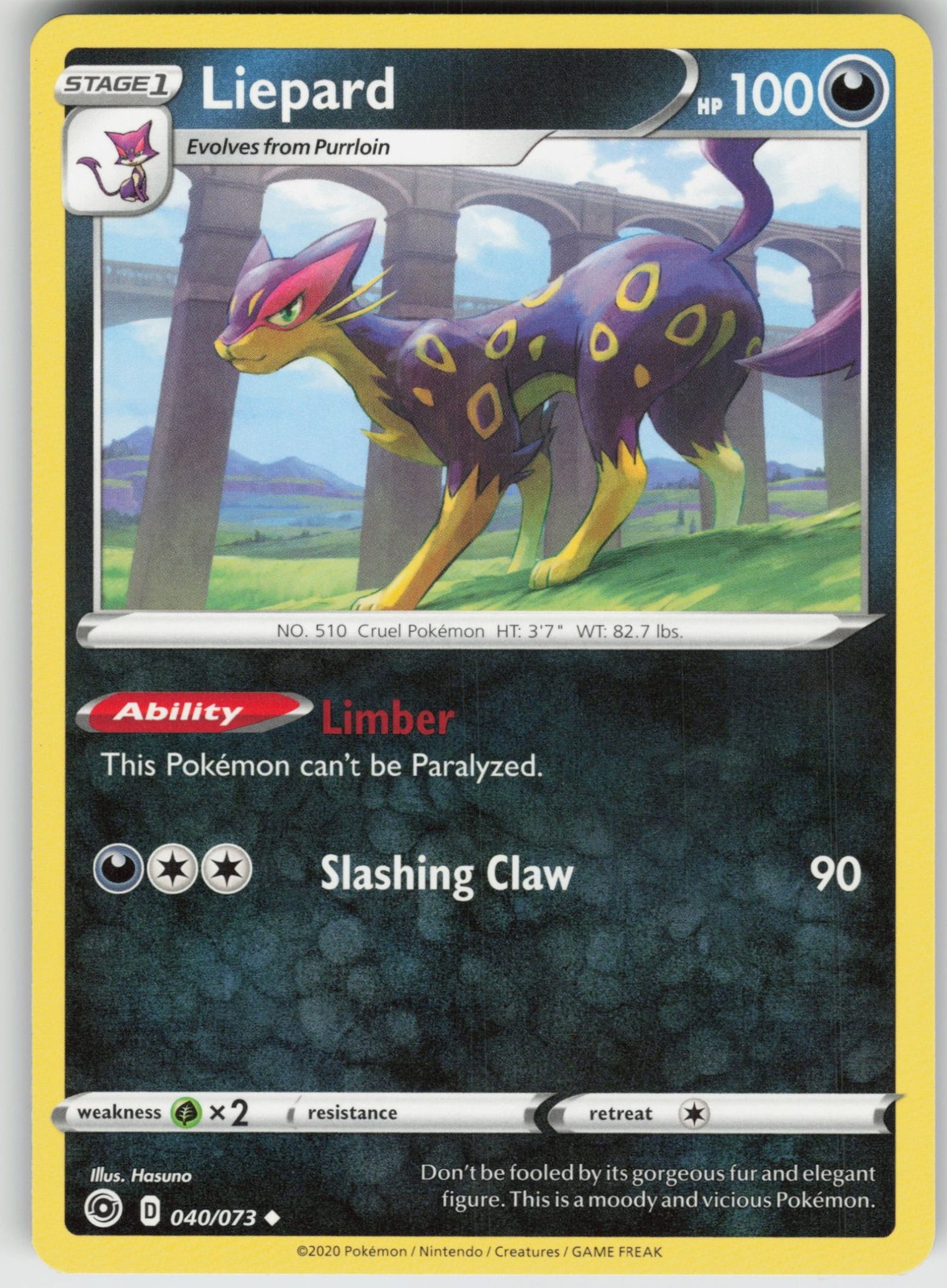 Liepard 40/73 Champion's Path Pokemon Lightly Played LP