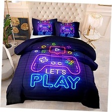 Kids Gaming Comforter Set for Boys, Full Size Bedding Set Full-3PCS Gamer-01