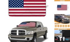 American Flag Car Windshield Sun Shade, Foldable Car X-Large USA Original Flag
