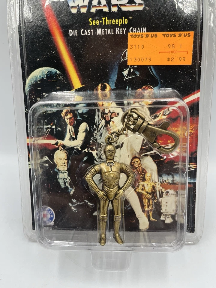 Llavero de metal fundido Placo Toys Star Wars See-Threepio C-3PO nuevo en caja 1996 Foto 2 de 4