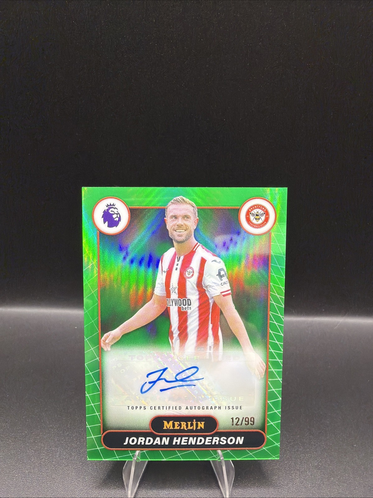 Topps Merlin Jordan Henderson Brentford MV-JH Auto 12/99 2026 view 2