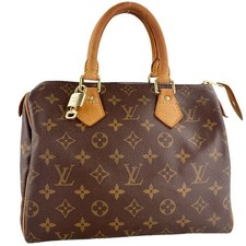 Louis Vuitton Monogram Speedy 25 Leather Fabric Brown Handbag 4326