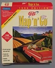 DeLorme AAA Map 'n' Go 1998 Edition Version 4.0 Vintage PC CD-ROM Complete