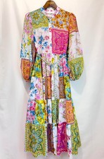 ZIMMERMANN Patchwork Floral Cotton Voile Midi Shirt Dress Size 3 (US 8-10 / L)