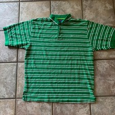 Mecca green and white mens polo size xl