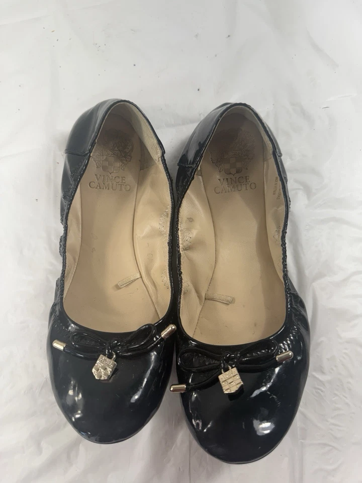Vince Camuto Shoes Women’s 7 ERYN Ballet Flats Black Patent Leather Slip on - Image 2 of 4