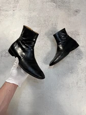 Maison Martin Margiela Men's Vintage Black Leather Archive Boots Side Zip Shoes