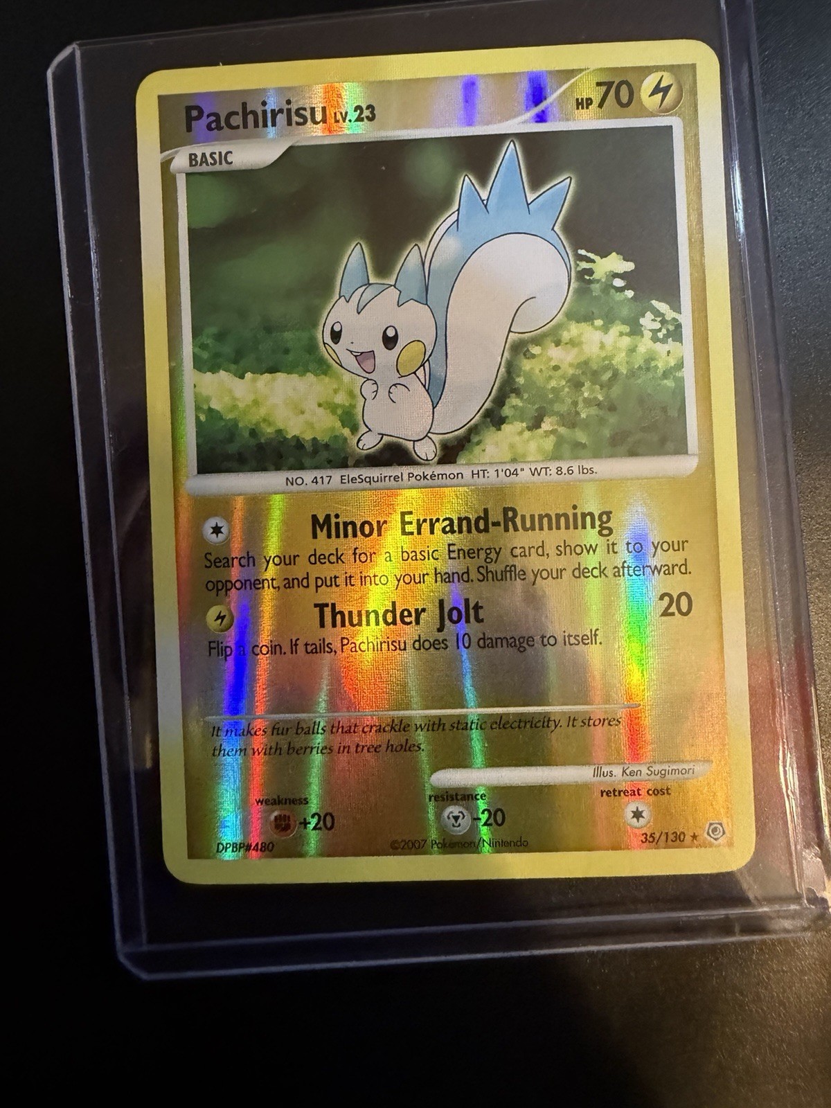 Pokémon TCG Pachirisu Diamond and Pearl 35/130 Reverse Holo Rare 2007