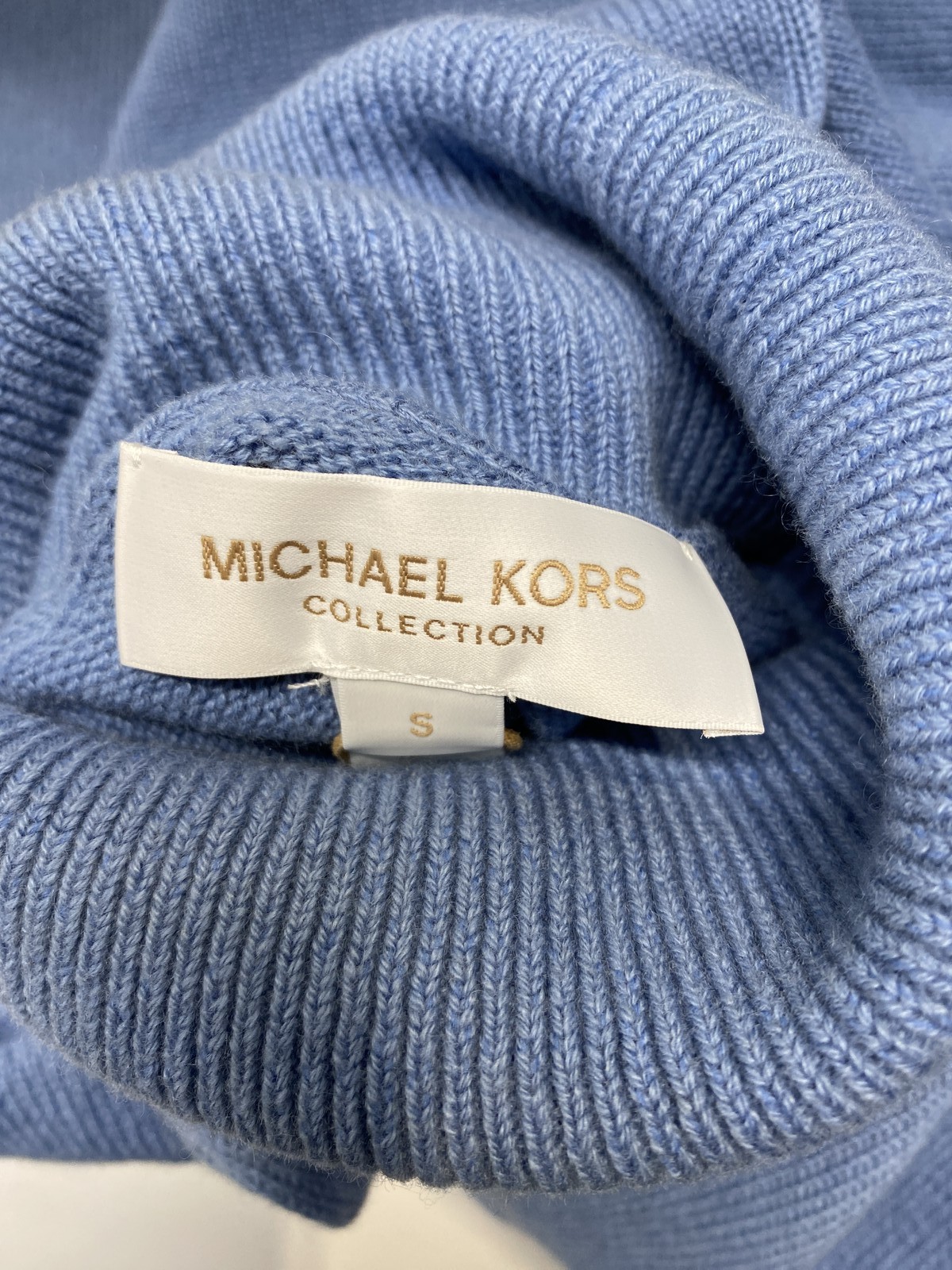 Michael Kors Womens Soft Cashmere Turtleneck Sweater Size S Lake Blue thumbnail 10