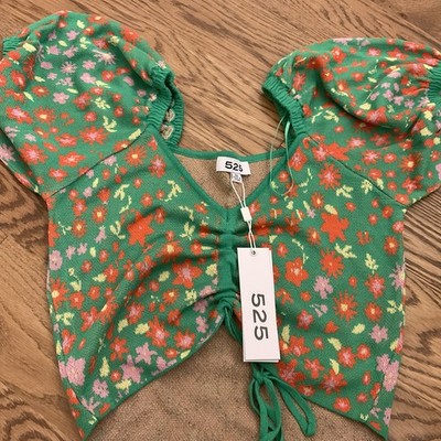 525 Garden Multi Crop Top Women s Size Xs NWT
