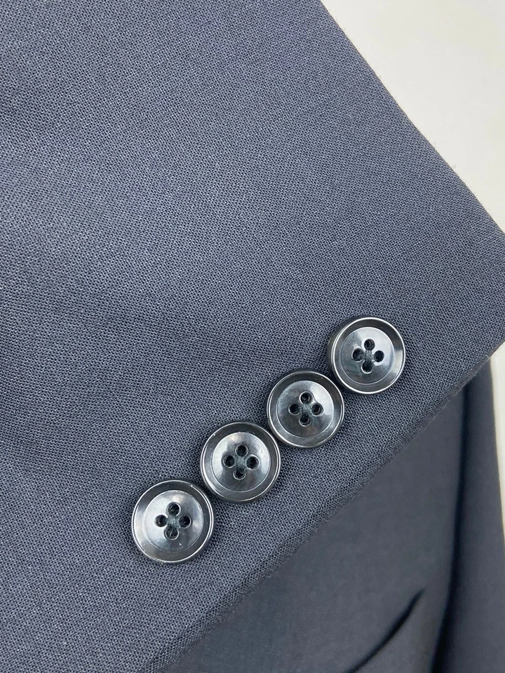 $600 BRAND NEW BAR III Mens 40L Solid Black Slim Fit 2 Piece Suit W/ Pants 34x32 - Image 3 of 4