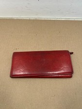 Vtg Coach Long Wallet Red Leather Flap Embossed Logo Iconic Graphic Bi-Fold