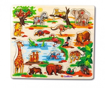 Eichhorn Holz-Steckpuzzle ''Zoo'' 40x35 cm, FSC, ab 2 Jahren