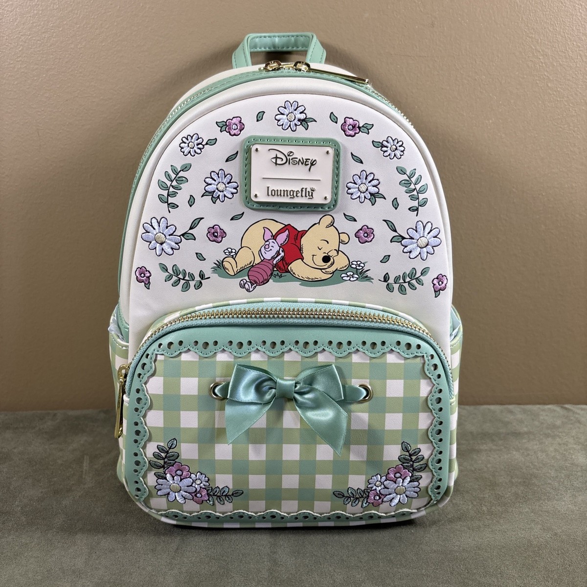 NWT‎ Loungefly Disney Winnie the Pooh & Piglet Floral Gingham Spring Backpack 35170077_hi main image 3