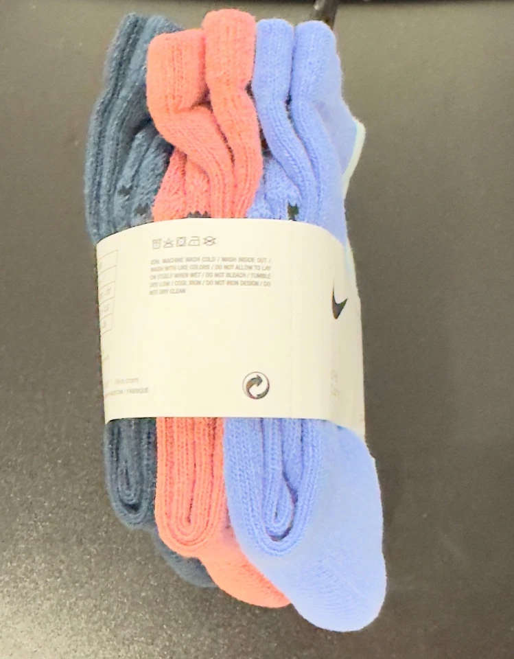 Nike Paquete de 6 Calcetines Unisex Dri-FIT Juveniles Acolchados Multicolor 7C - 10C NUEVO Foto 3 de 4