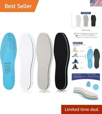 3 Pairs Breathable Shoe Insoles Inserts Soft Cushioning Double-Layer Latex Fo...