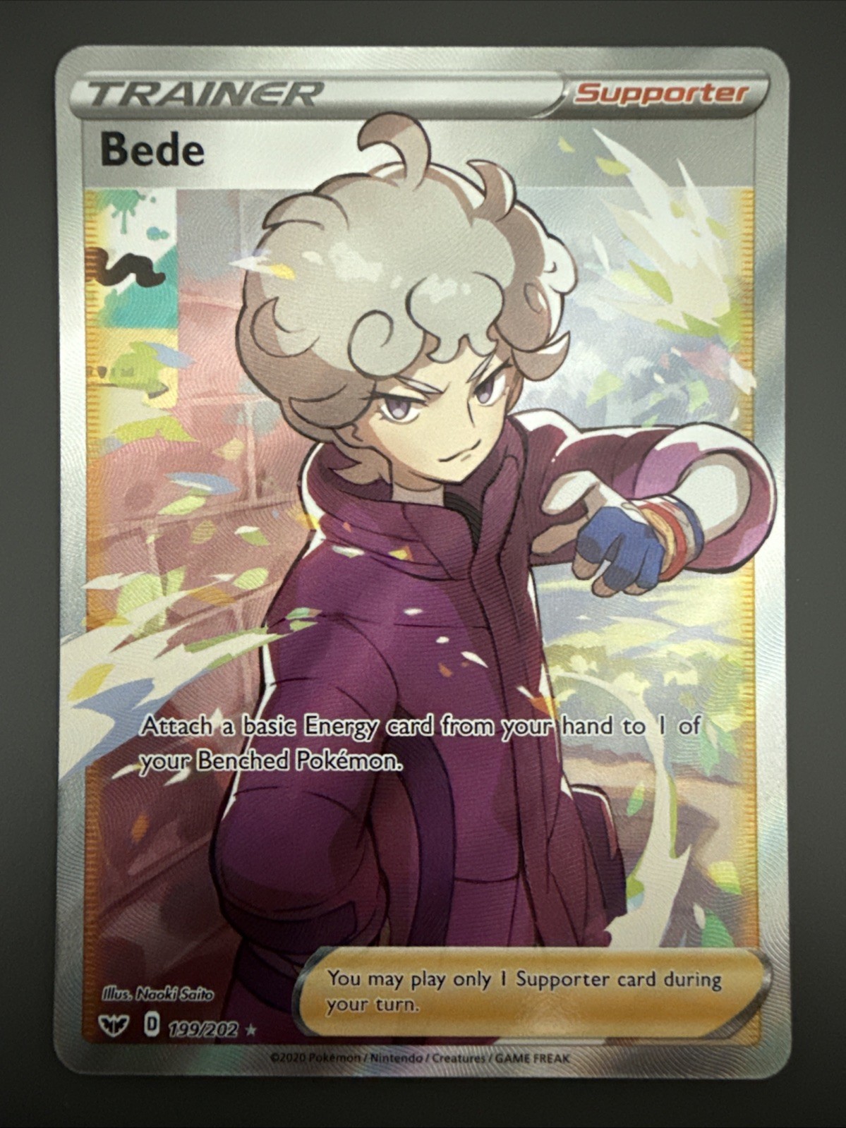 Bede (Full Art) 199/202 Swsh01: Sword & Shield Holo Ultra Rare Pokemon TCG - NM