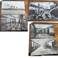 Vintage RPPC Postcards SS French Line First Class Interior Scenes