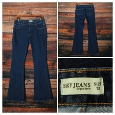 Sky Jeans Size 13 Boot Cut Flare Mid Rise Dar...