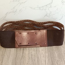 Armani Exchange Brown Weave Leather Belt Waistbelt Women's Small Brown