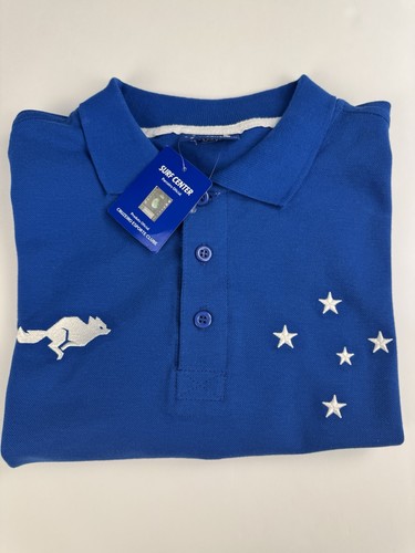 Cruzeiro Fox Blue Polo Shirt Large Brazil Futball Raposa New W Tags Surf Center - Picture 2 of 14