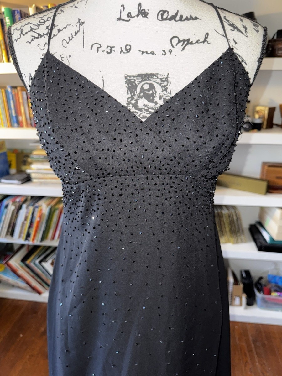 Vintage 80s Nightway Collection Black Beaded Evening Dress Size 4 Prom Formal Vintage 80s Nightway Collection Black Beaded Evening Dress Size 4 Prom Formal