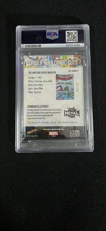 2022 Marvel Metal Universe The Amazing Spider-Man Comic Cuts 08/40 PSA 7 - Image 2 of 2