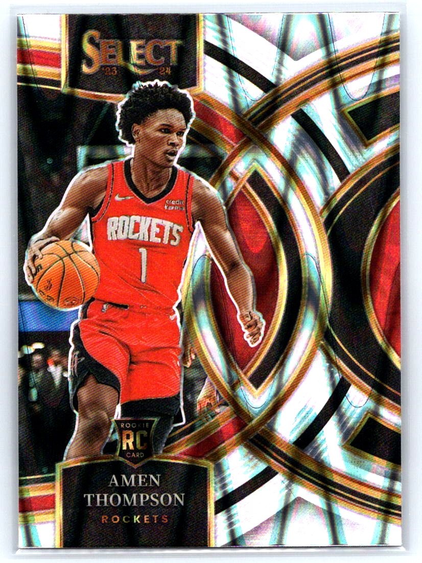2023-24 Panini Select Tectonic Prizms #122 Amen Thompson RC - Houston Rockets