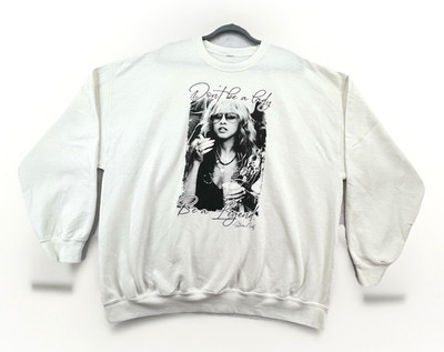 Stevie Nicks ''Don't be a lady be a legend.'' Sweatshirt XL White Oversized