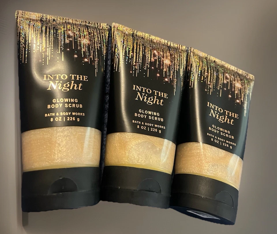 Bath & Body Works LOT of 3 Into The Night Exfoliating Glow Body Scrub 8 oz NEW - Image 3 of 4