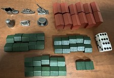 LOT: Monopoly Retro Ed Replacement Pieces 32 Houses/12 Hotels/2 Dice/6 Movers