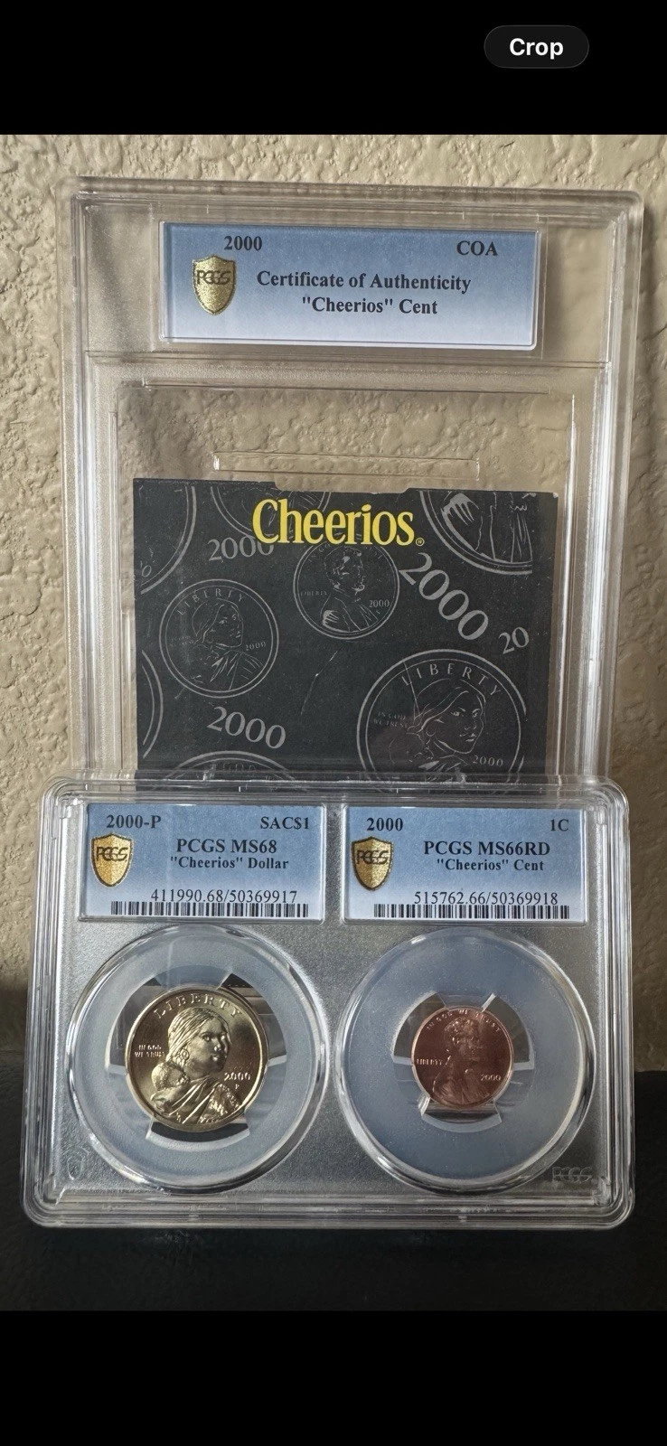 2000 P Cheerios Coin Set PCGS MS68 Dollar & MS66RD Cent