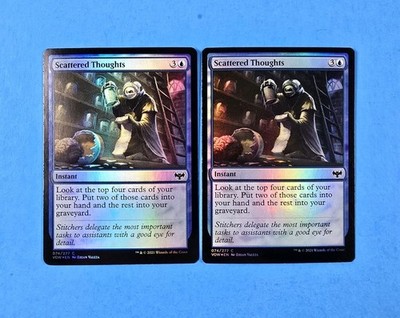 2x Scattered Thoughts Innistrad Crimson Vow Mtg Magic Gathering Instant 74 Foil