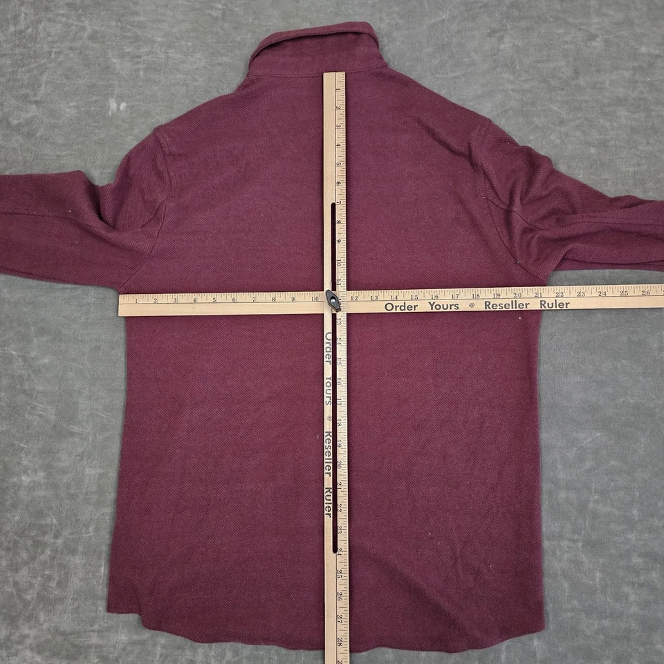 Camisa 7 Diamantes Para Hombre Mediana Borgoña Generación Franela Suave Bolsillos Elastizados Foto 4 de 4