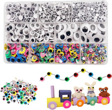 1500PCS Multi Colors Wiggle Googly Eyes with Self-Adhesive  Self Adhesive Googly