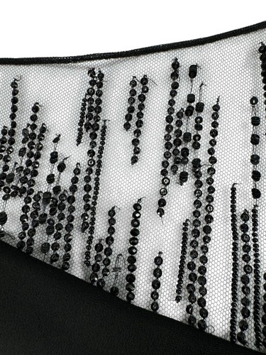 Vestido de cóctel Pamella Roland negro adornado manga malla - grande - Imagen 7 de 15