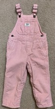 OshKosh B  gosh Vestbak Pink Corduroy Overalls Girl Baby Toddler Size 24 Months