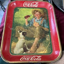 1931 Coca Cola Tray, Norman Rockwell Boy With A Dog Original